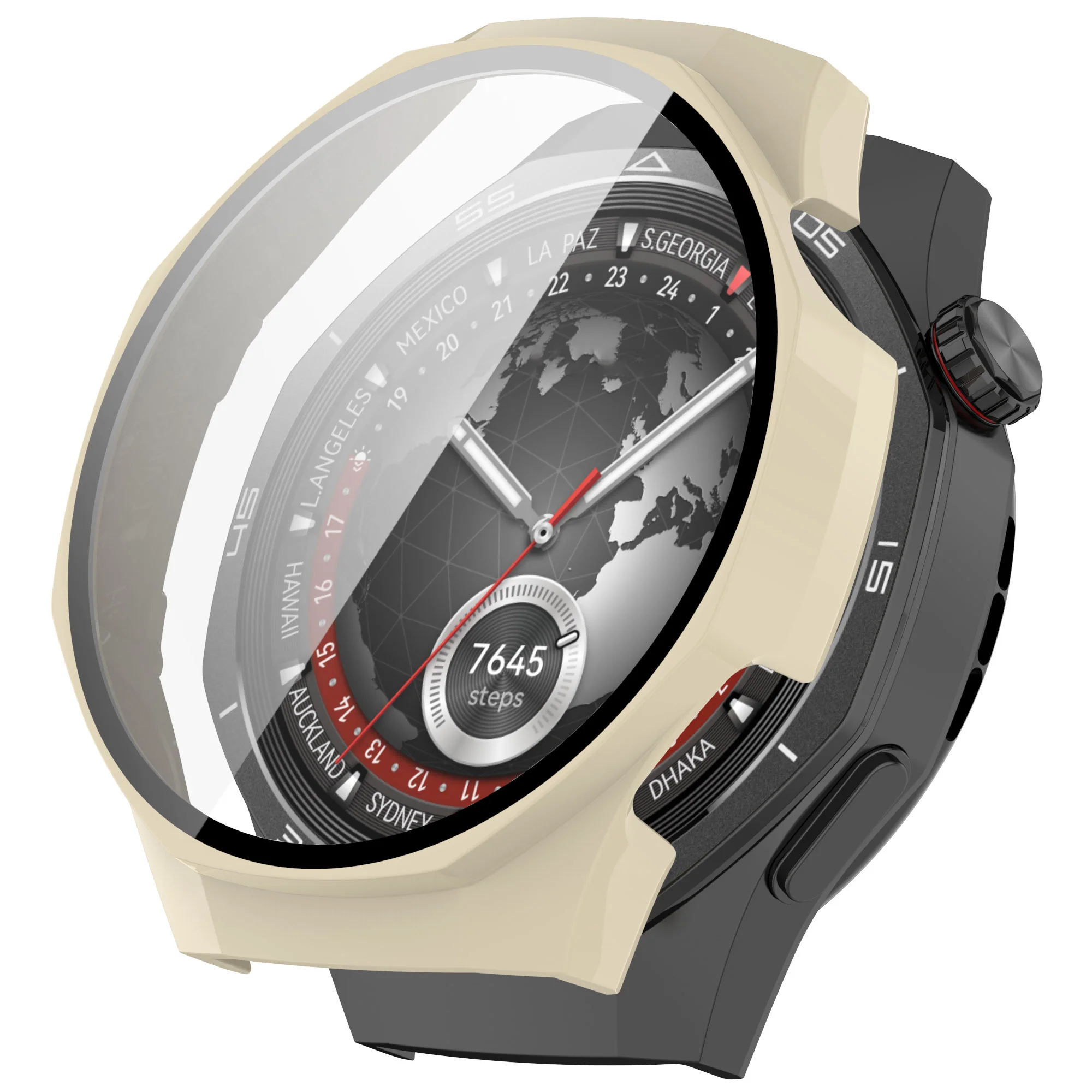 Schutzhülle mit Glas für Huawei Watch GT 5 Pro 46 mm, Bizon Case Watch Adamo, Beige - Image 4