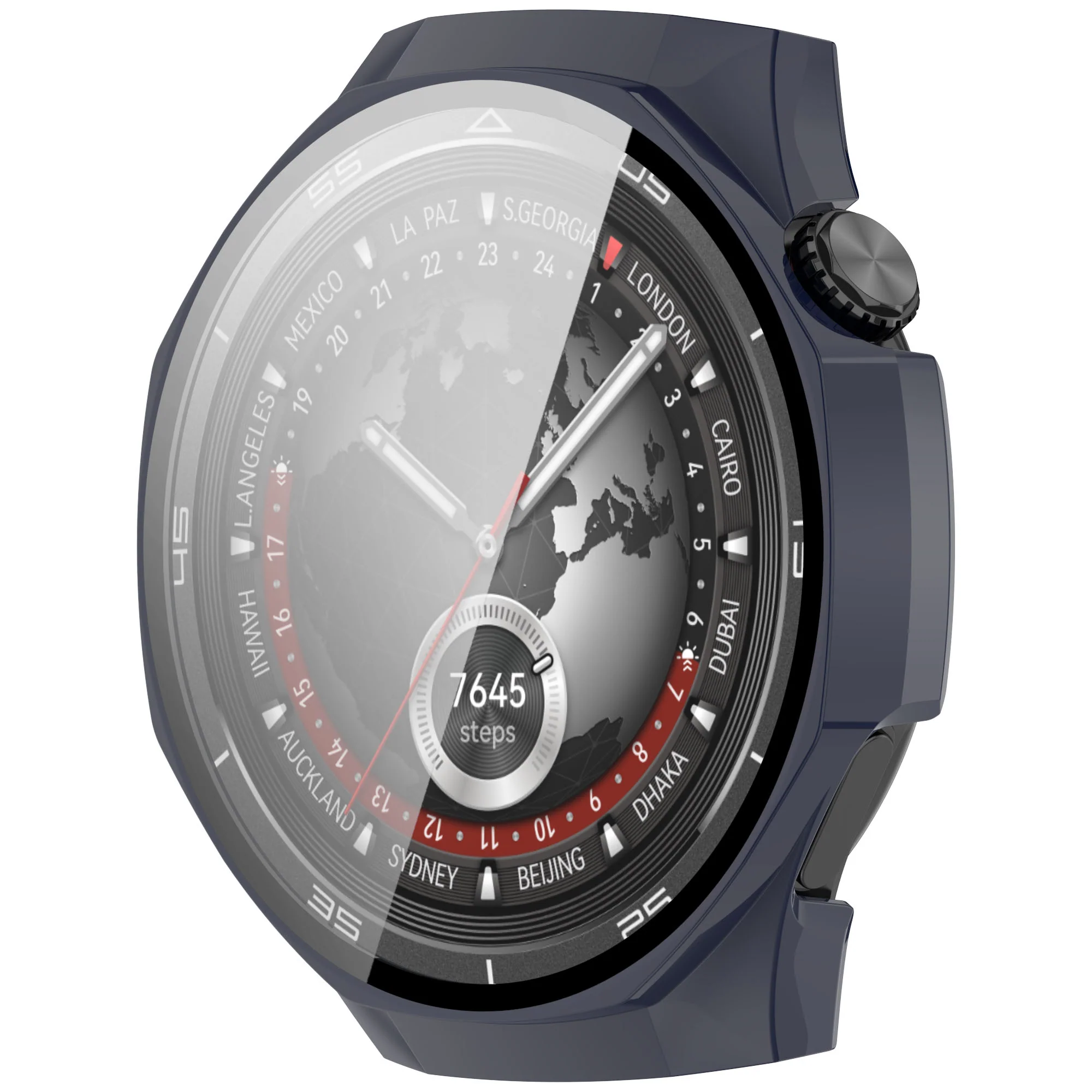 Schutzhülle mit Glas für Huawei Watch GT 5 Pro 46 mm, Bizon Case Watch Adamo, Blau - Image 5