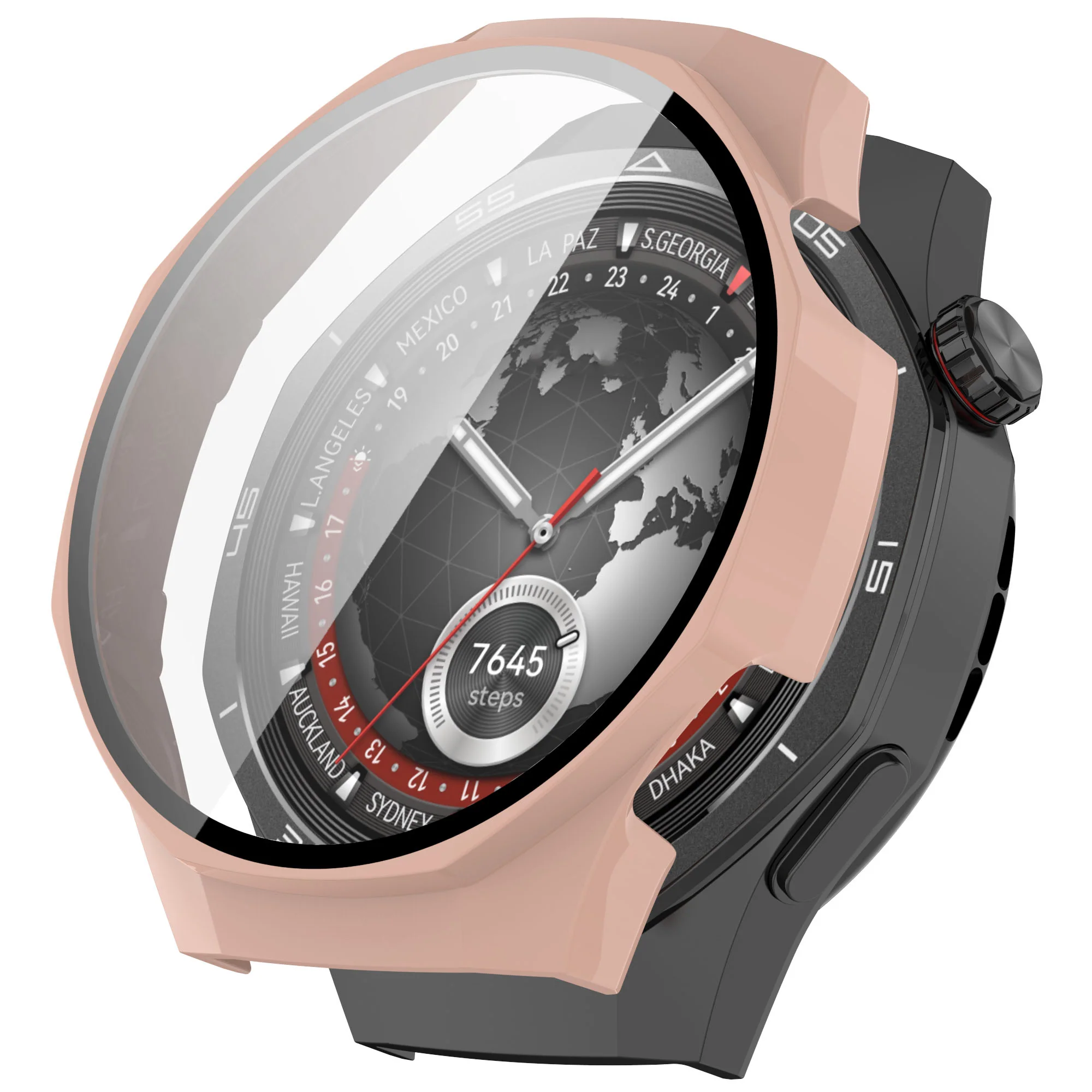 Schutzhülle mit Glas für Huawei Watch GT 5 Pro 46 mm, Bizon Case Watch Adamo, Rosa - Image 4