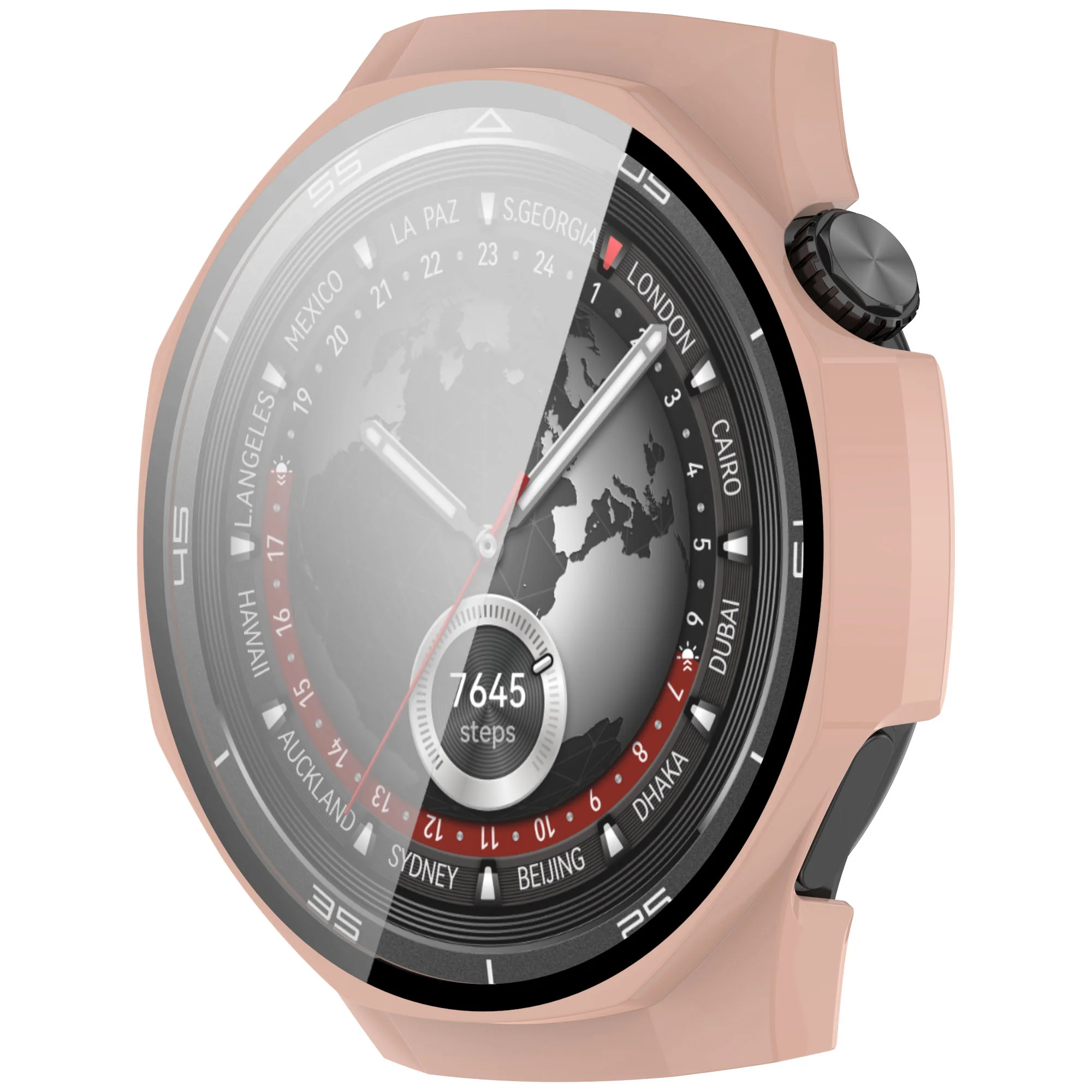 Schutzhülle mit Glas für Huawei Watch GT 5 Pro 46 mm, Bizon Case Watch Adamo, Rosa - Image 5
