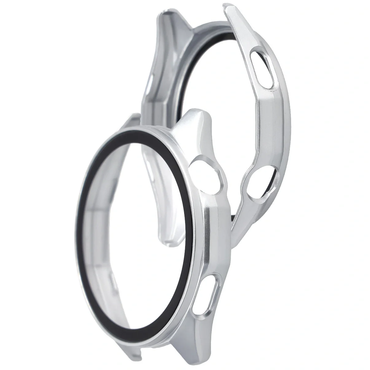 Schutzhülle mit Glas für Huawei Watch GT6 46 mm. Bizon Case Watch Adamo, Matt Silber