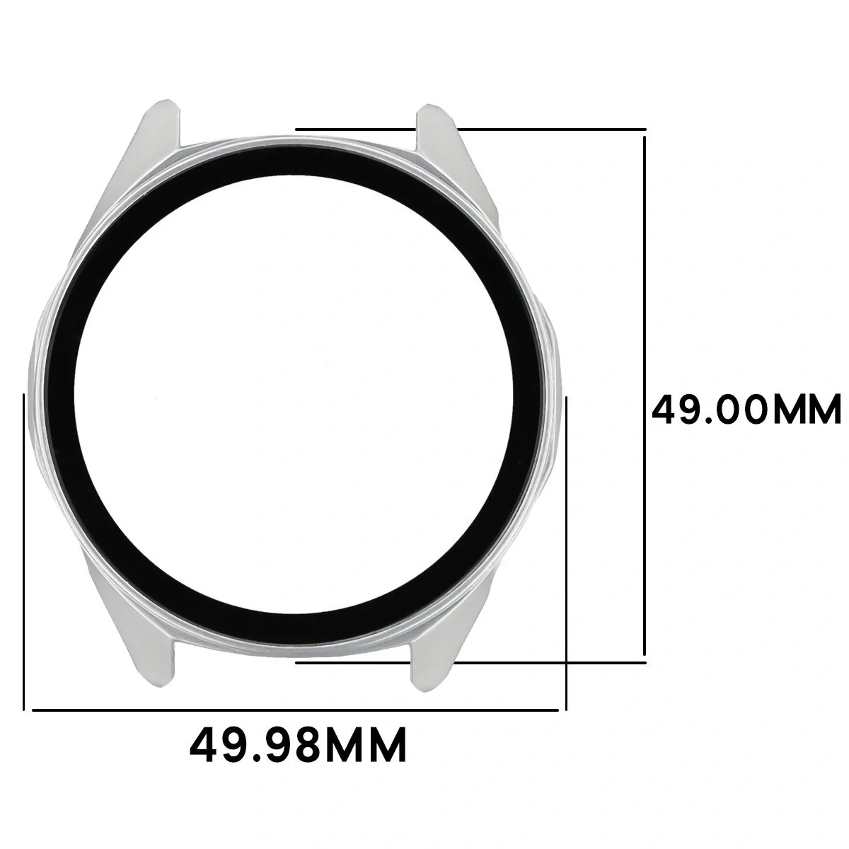 Schutzhülle mit Glas für Huawei Watch GT6 46 mm. Bizon Case Watch Adamo, Matt Silber - Image 2