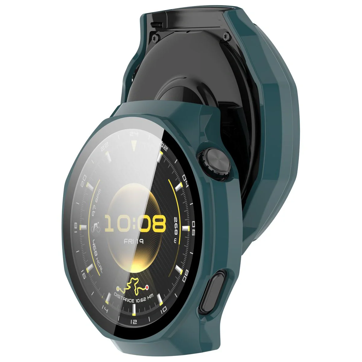 Schutzhülle mit Glas für Huawei Watch GT6 Pro 46 mm, Bizon Case Watch Adamo, Grün
