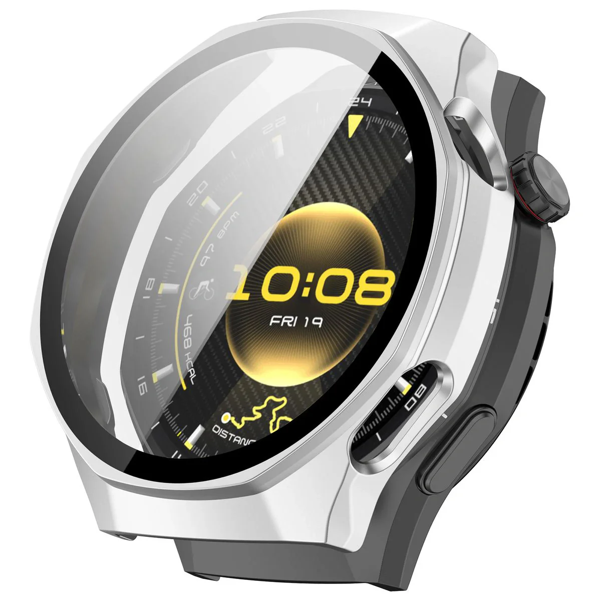 Schutzhülle mit Glas für Huawei Watch GT6 Pro 46 mm, Bizon Case+Glass Watch, Matt Silber - Image 4