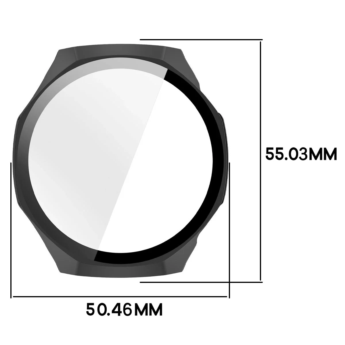 Schutzhülle mit Glas für Huawei Watch GT6 Pro 46 mm, Bizon Case Watch Adamo, Schwarz - Image 2