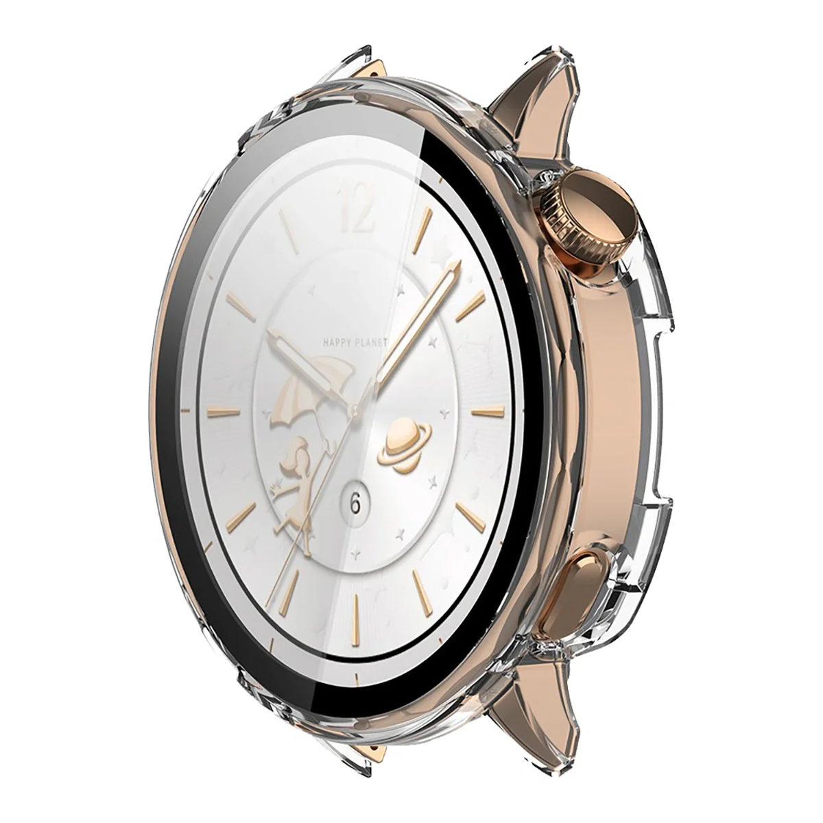 Schutzhülle mit Glas für OnePlus Watch 3 43 mm, Bizon Case Watch Adamo, Transparent - Image 5