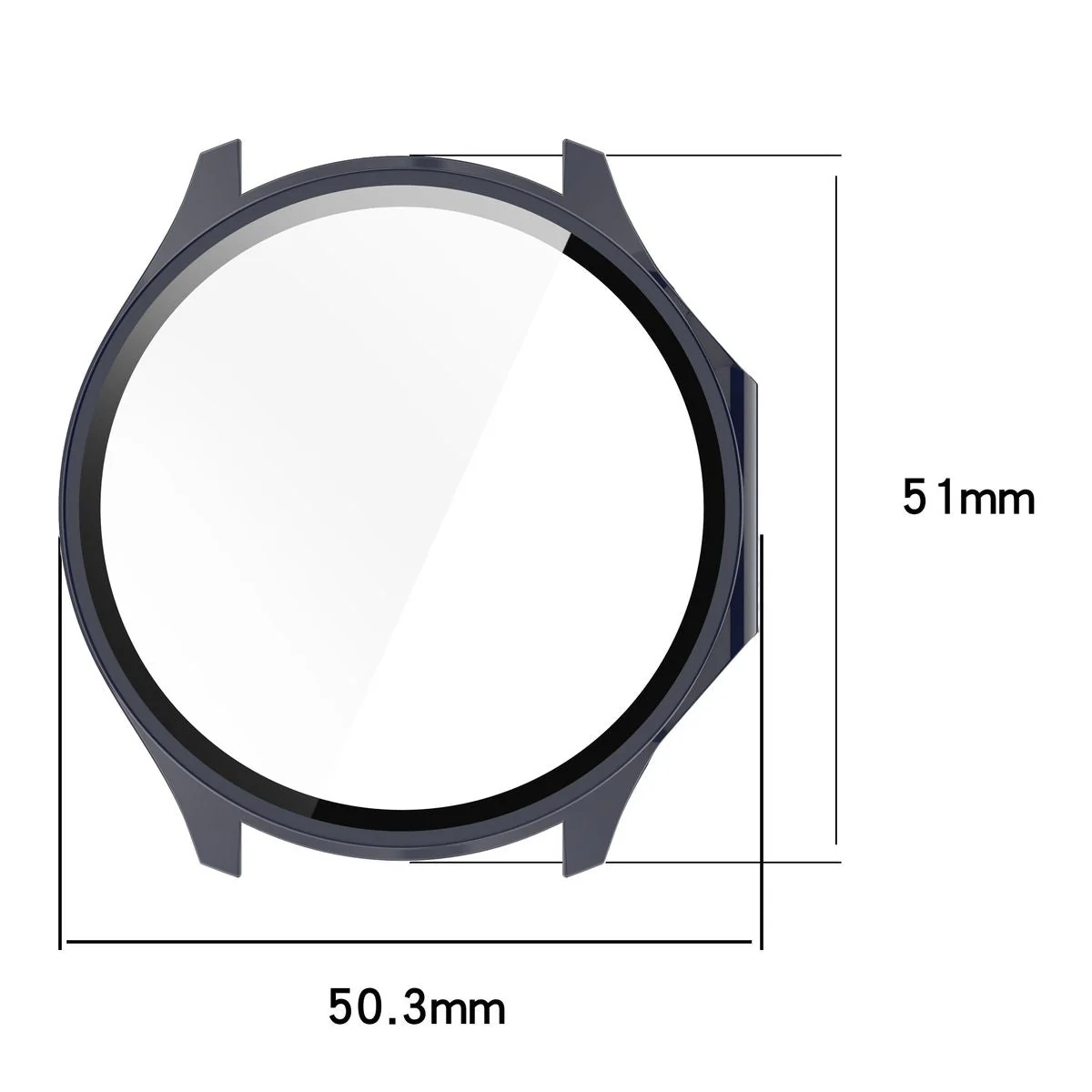 Schutzhülle mit Glas für OnePlus Watch 3 / Oppo Watch X2, Bizon Case Watch Adamo, Blau - Image 2