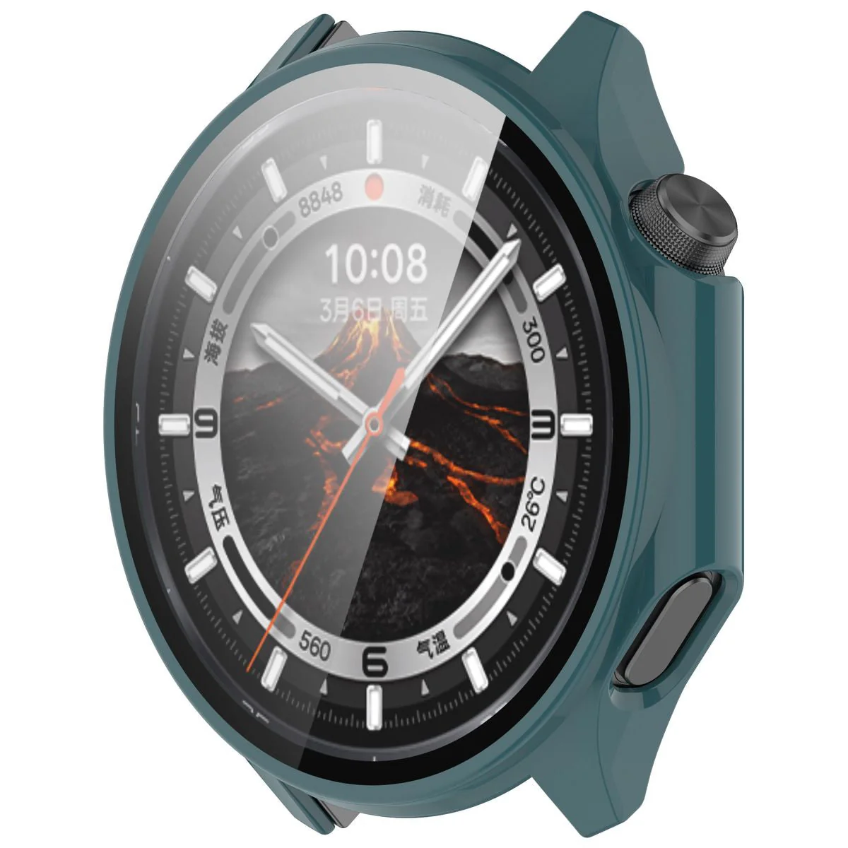 Schutzhülle mit Glas für OnePlus Watch 3 / Oppo Watch X2, Bizon Case Watch Adamo, Grün - Image 5