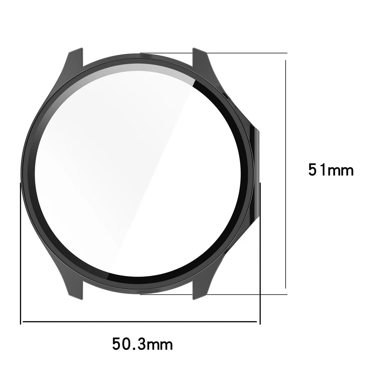 Schutzhülle mit Glas für OnePlus Watch 3 / Oppo Watch X2, Bizon Case Watch Adamo, Schwarz - Image 2