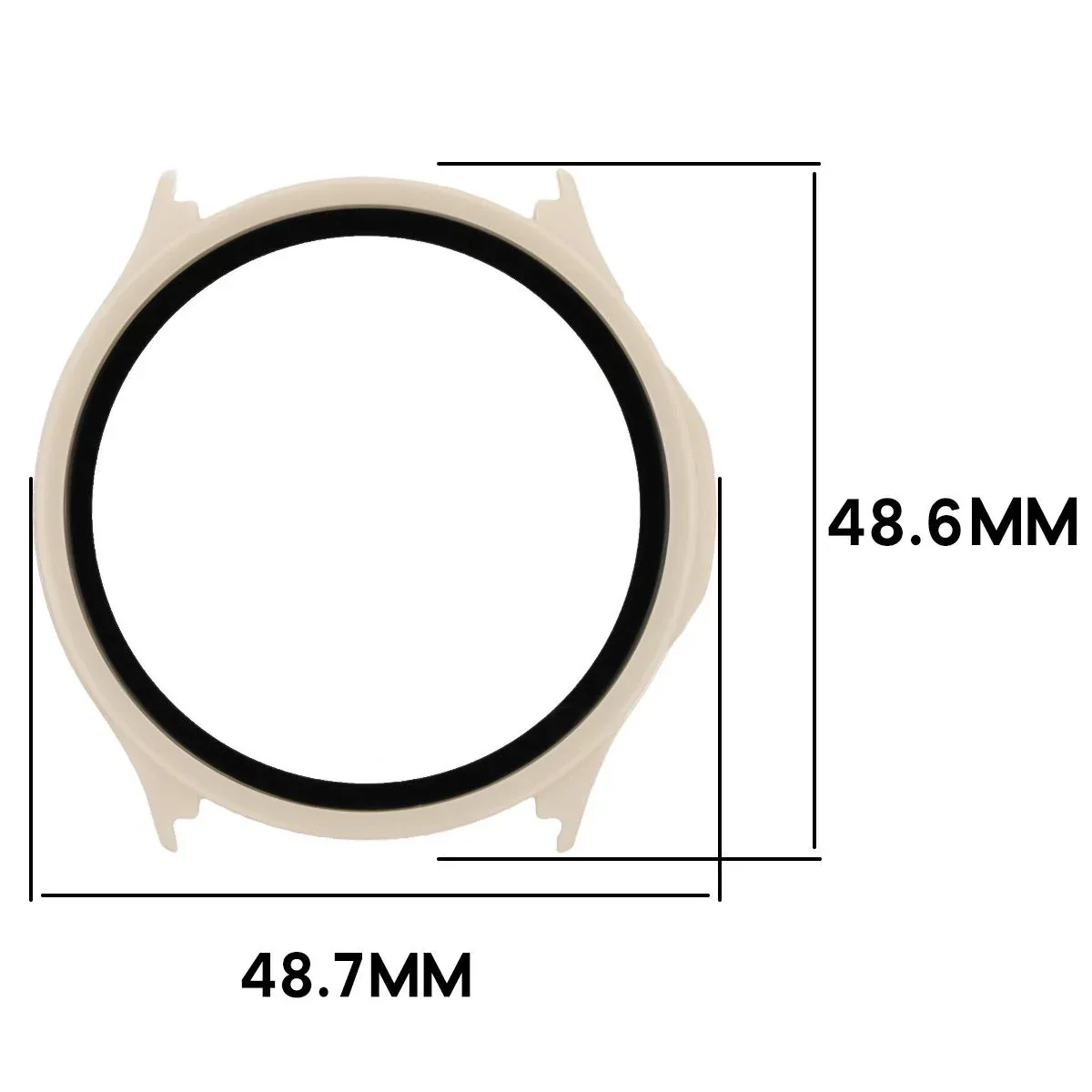 Schutzhülle mit Glas für OnePlus Watch Lite 45 mm / Oppo Watch S 45 mm, Bizon Case Watch Adamo, Beige - Image 2