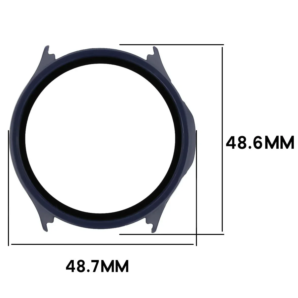 Schutzhülle mit Glas für OnePlus Watch Lite 45 mm / Oppo Watch S 45 mm, Bizon Case Watch Adamo, Dunkelblau - Image 2