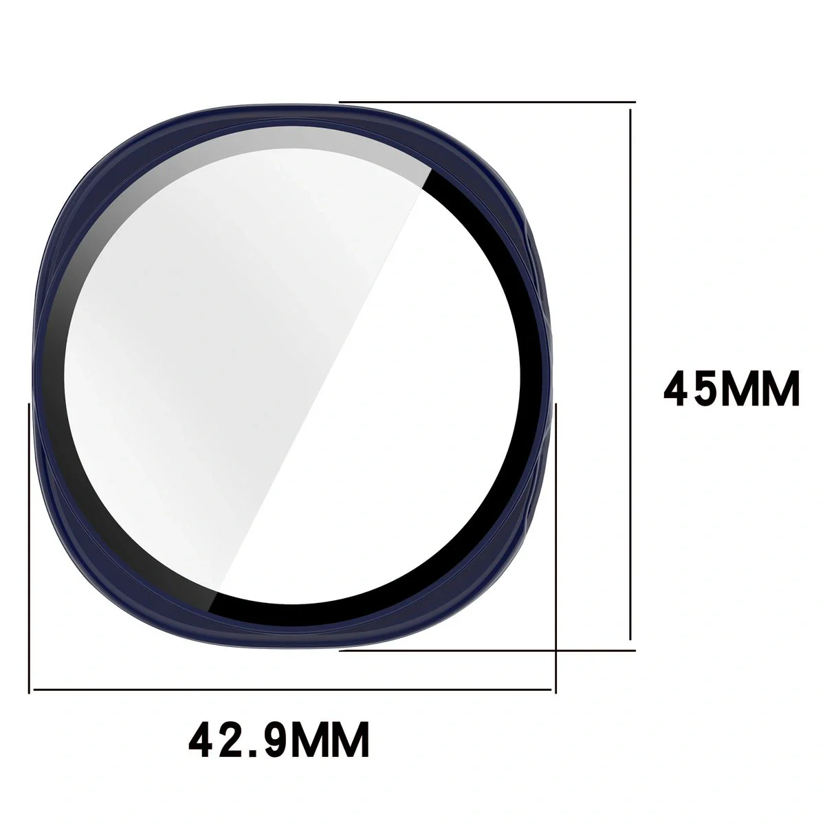 Schutzhülle mit Glas für Samsung Galaxy Watch 8 40 mm, Bizon Case Watch Adamo, Blau - Image 2
