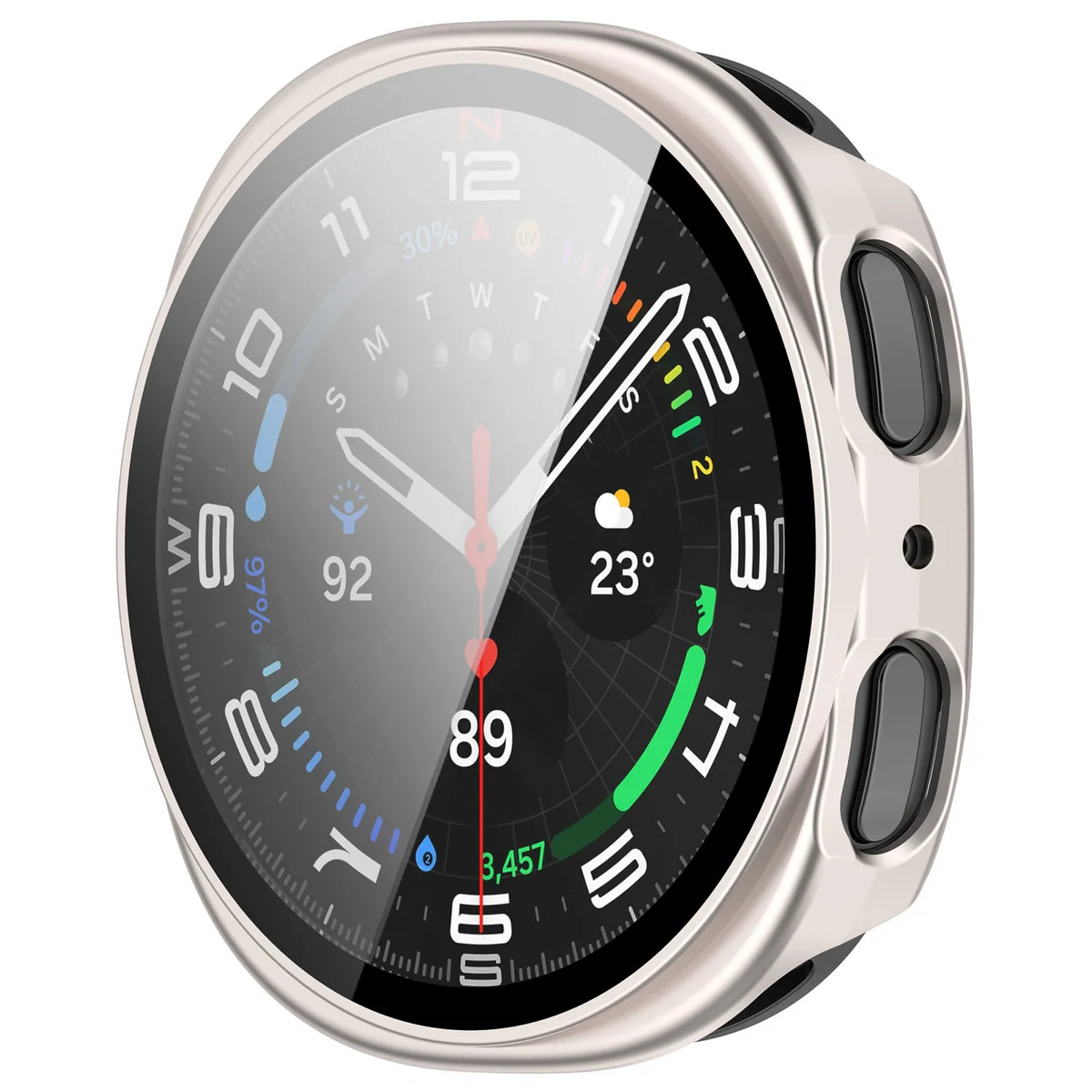 Schutzhülle mit Glas für Samsung Galaxy Watch 8 40 mm, Bizon Case Watch Adamo, Champagner - Image 5