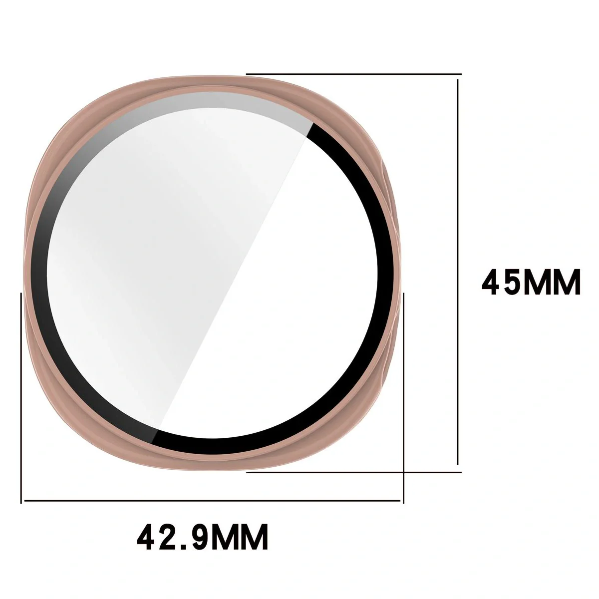 Schutzhülle mit Glas für Samsung Galaxy Watch 8 40 mm, Bizon Case Watch Adamo, Rosa - Image 2