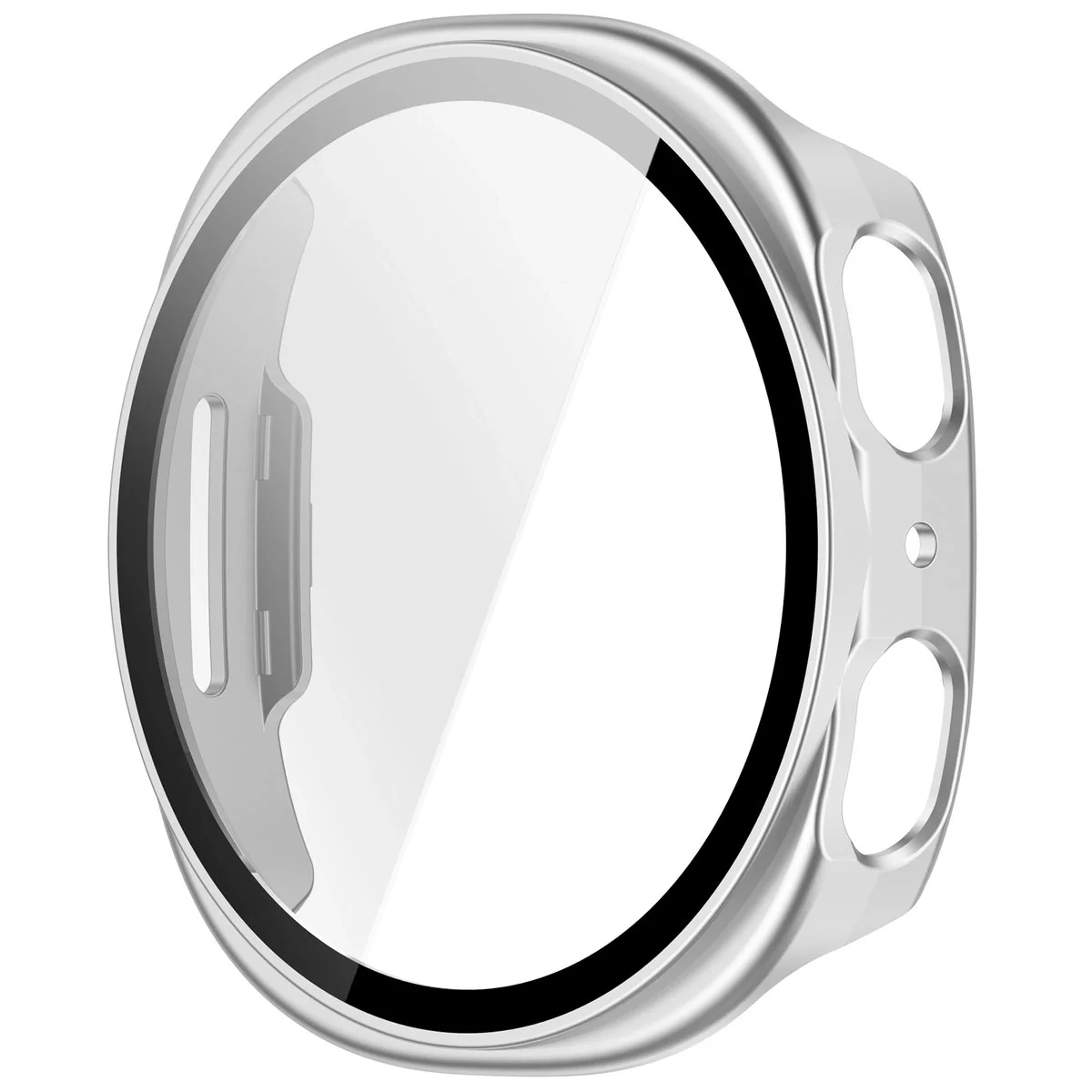Schutzhülle mit Glas für Samsung Galaxy Watch 8 40 mm, Bizon Case Watch Adamo, Satin Silbern - Image 3