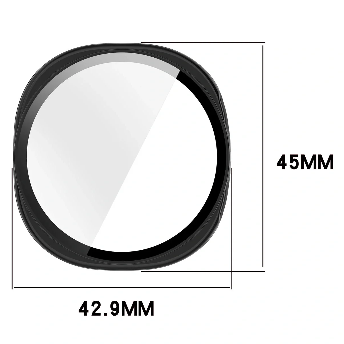 Schutzhülle mit Glas für Samsung Galaxy Watch 8 40 mm, Bizon Case Watch Adamo, Schwarz - Image 2