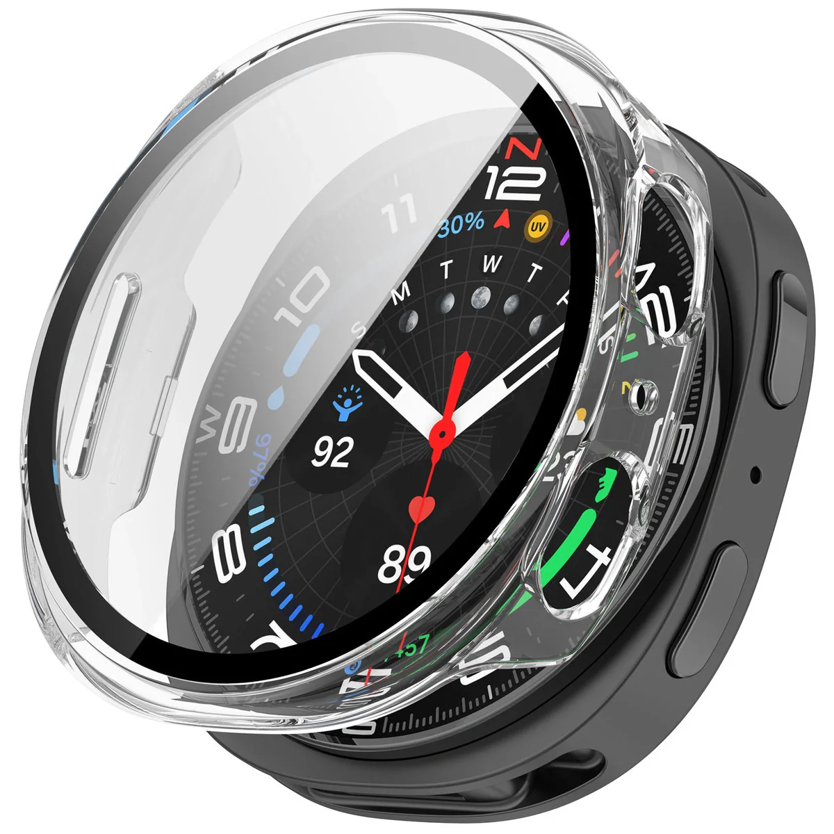 Schutzhülle mit Glas für Samsung Galaxy Watch 8 40 mm, Bizon Case Watch Adamo, Transparent - Image 4