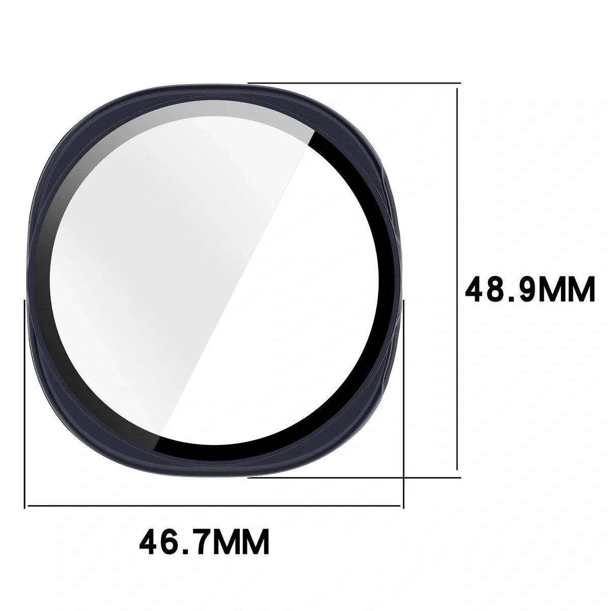 Schutzhülle mit Glas für Samsung Galaxy Watch 8 44 mm, Bizon Case Watch Adamo, Blau - Image 2