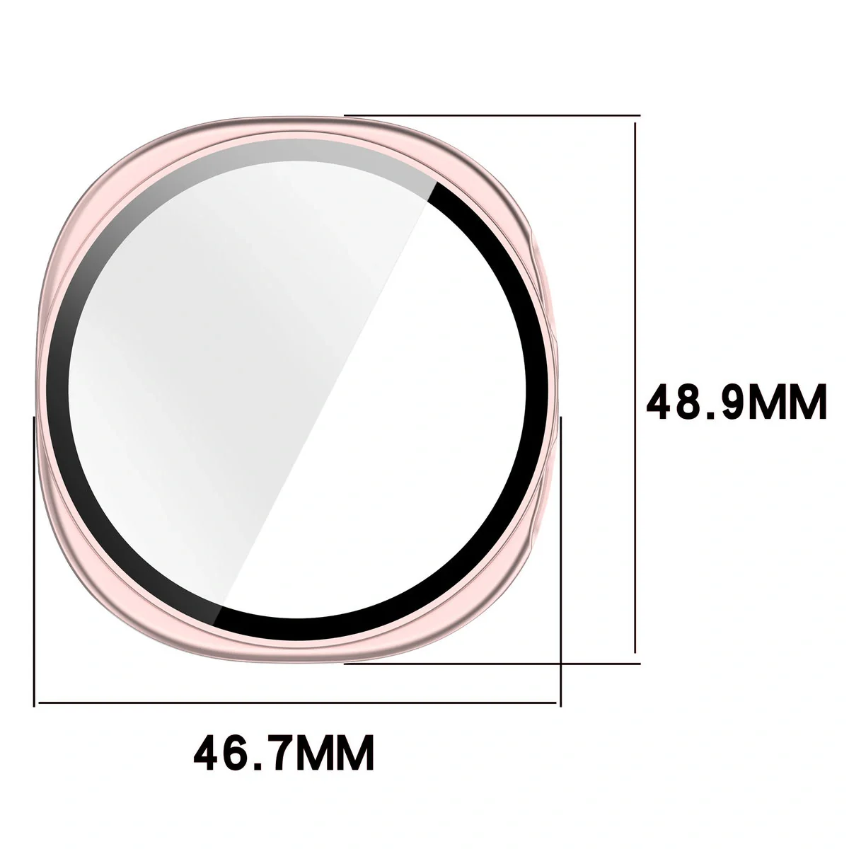 Schutzhülle mit Glas für Samsung Galaxy Watch 8 44 mm, Bizon Case Watch Adamo, Satin Rosa - Image 2