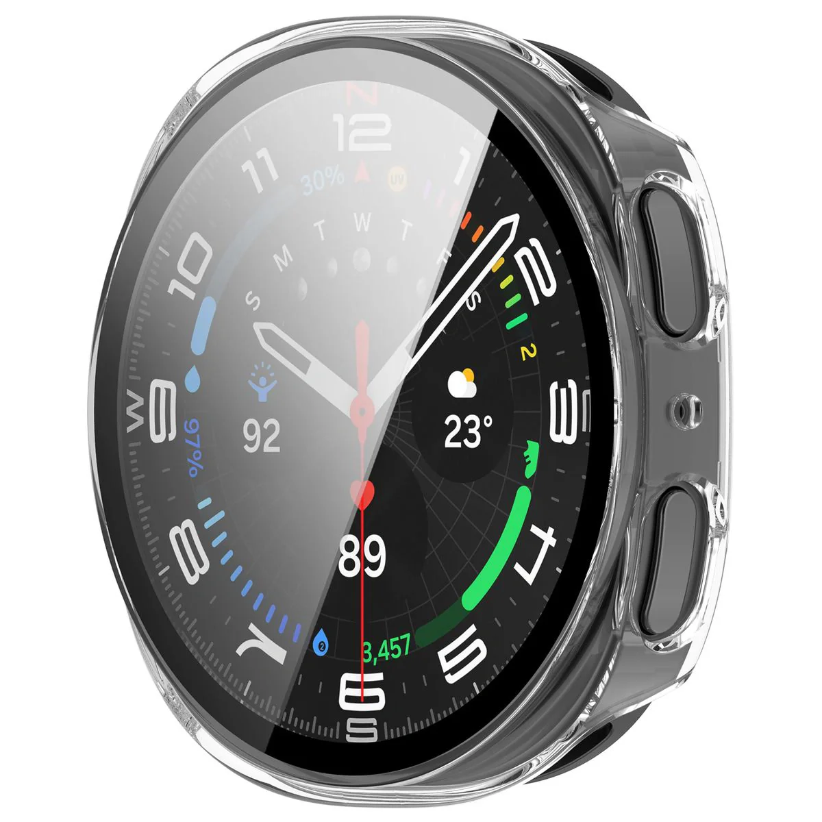 Schutzhülle mit Glas für Samsung Galaxy Watch 8 44 mm, Bizon Case Watch Adamo, Transparent - Image 5