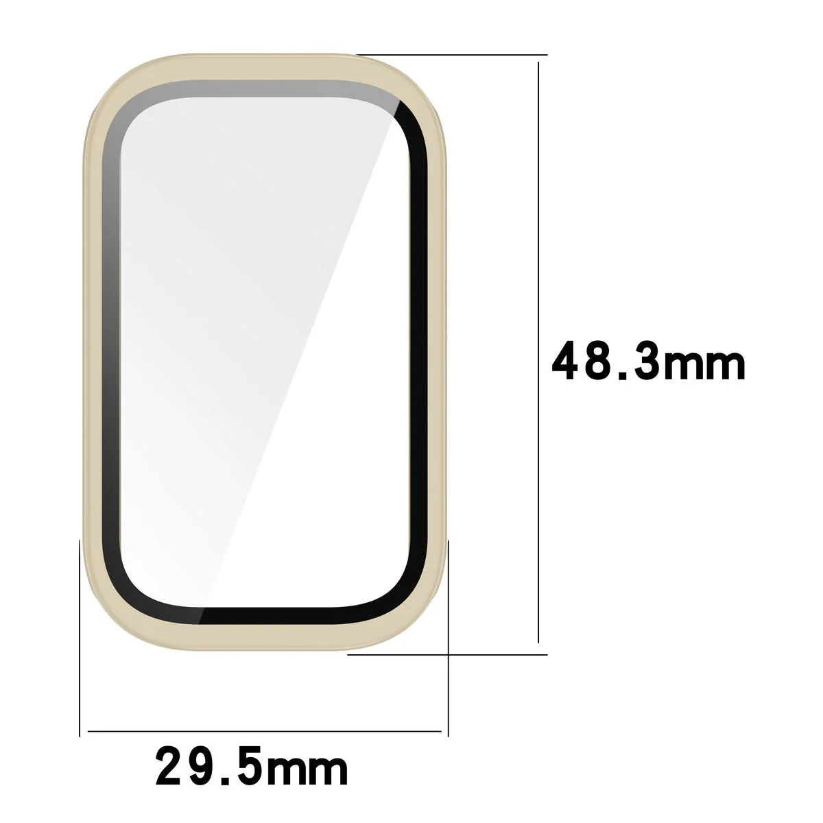 Schutzhülle mit Glas für Xiaomi Smart Band 9 Active / Redmi Band 3, Bizon Case Watch Adamo, Beige - Image 2