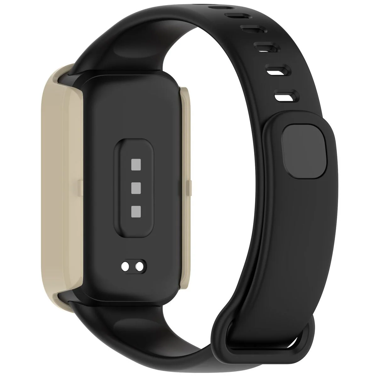 Schutzhülle mit Glas für Xiaomi Smart Band 9 Active / Redmi Band 3, Bizon Case Watch Adamo, Beige - Image 5