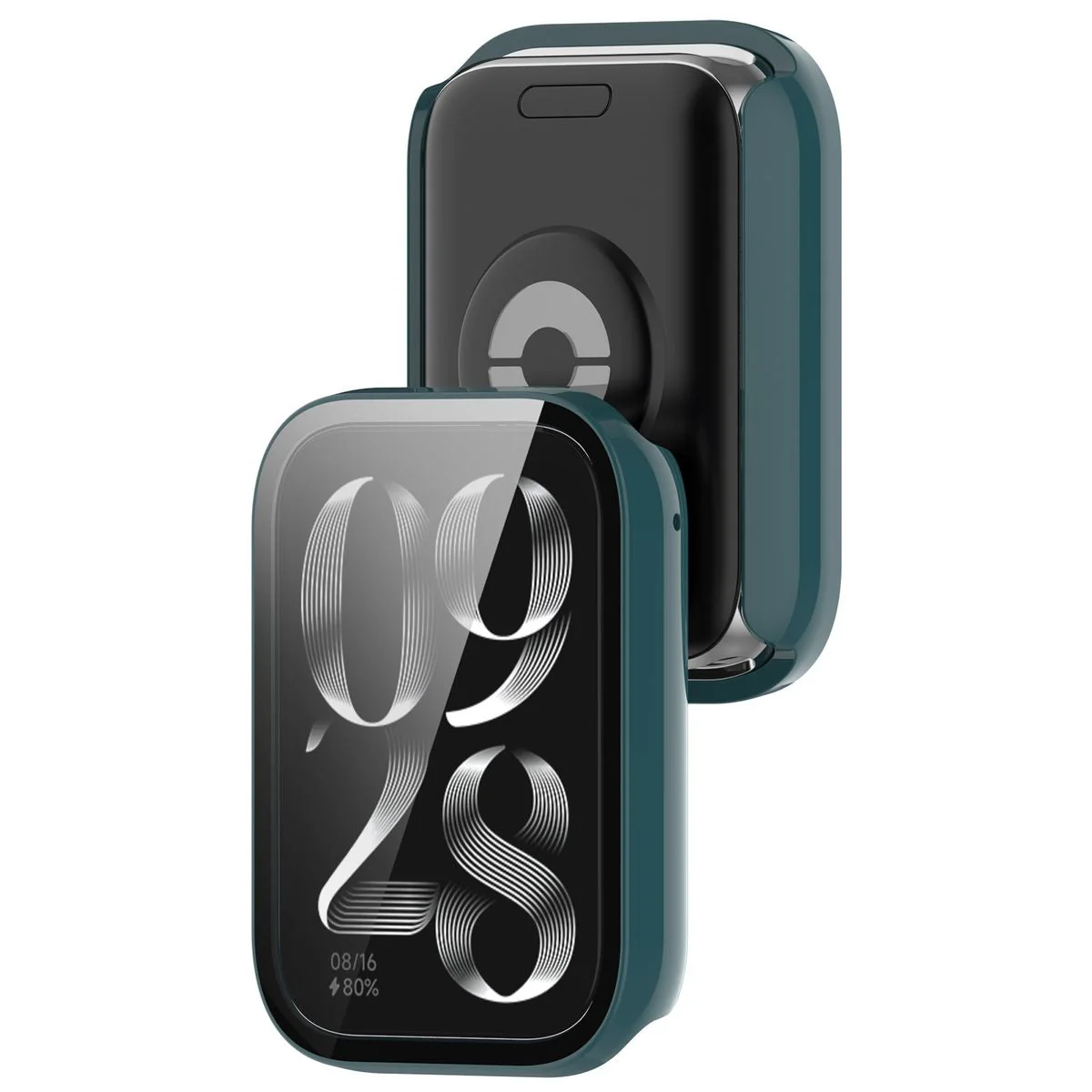 Schutzhülle mit Glas für Xiaomi Mi Smart Band 9 Pro, Bizon Case Watch Adamo, Grün