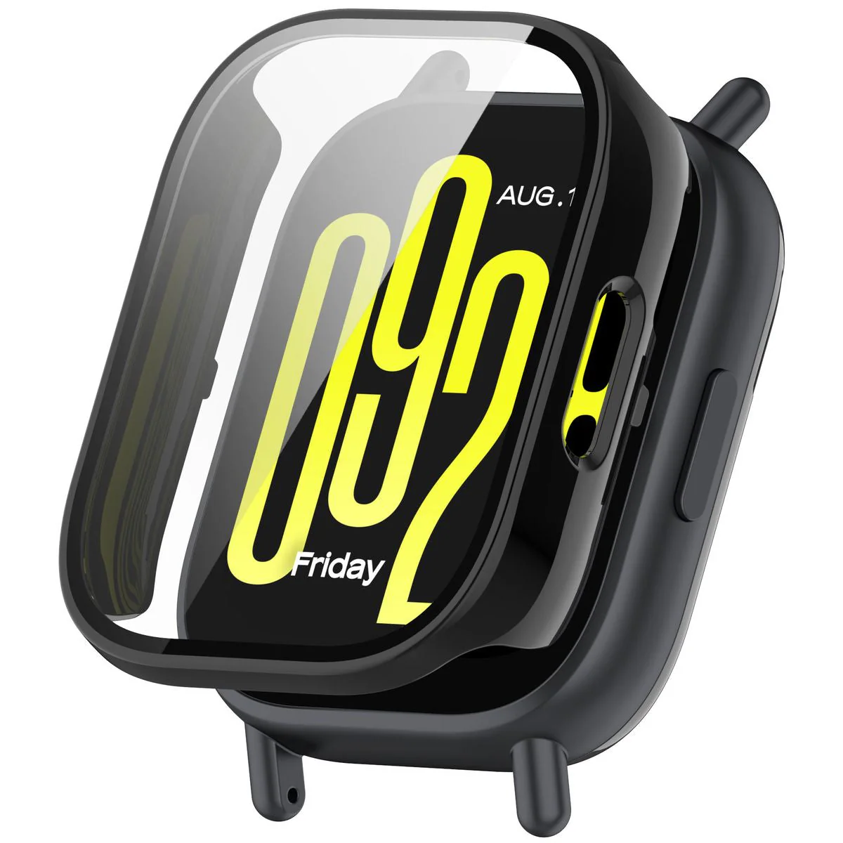 Schutzhülle mit Glas für Xiaomi Redmi Watch 5 Active, Bizon Case+Glass Watch, Schwarz - Image 4