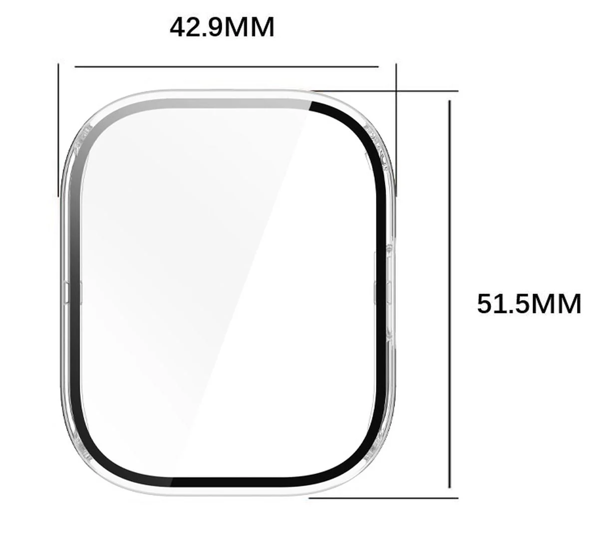 Schutzhülle mit Glas für Xiaomi Redmi Watch 5 Active, Bizon Case Watch Adamo, Transparent - Image 2