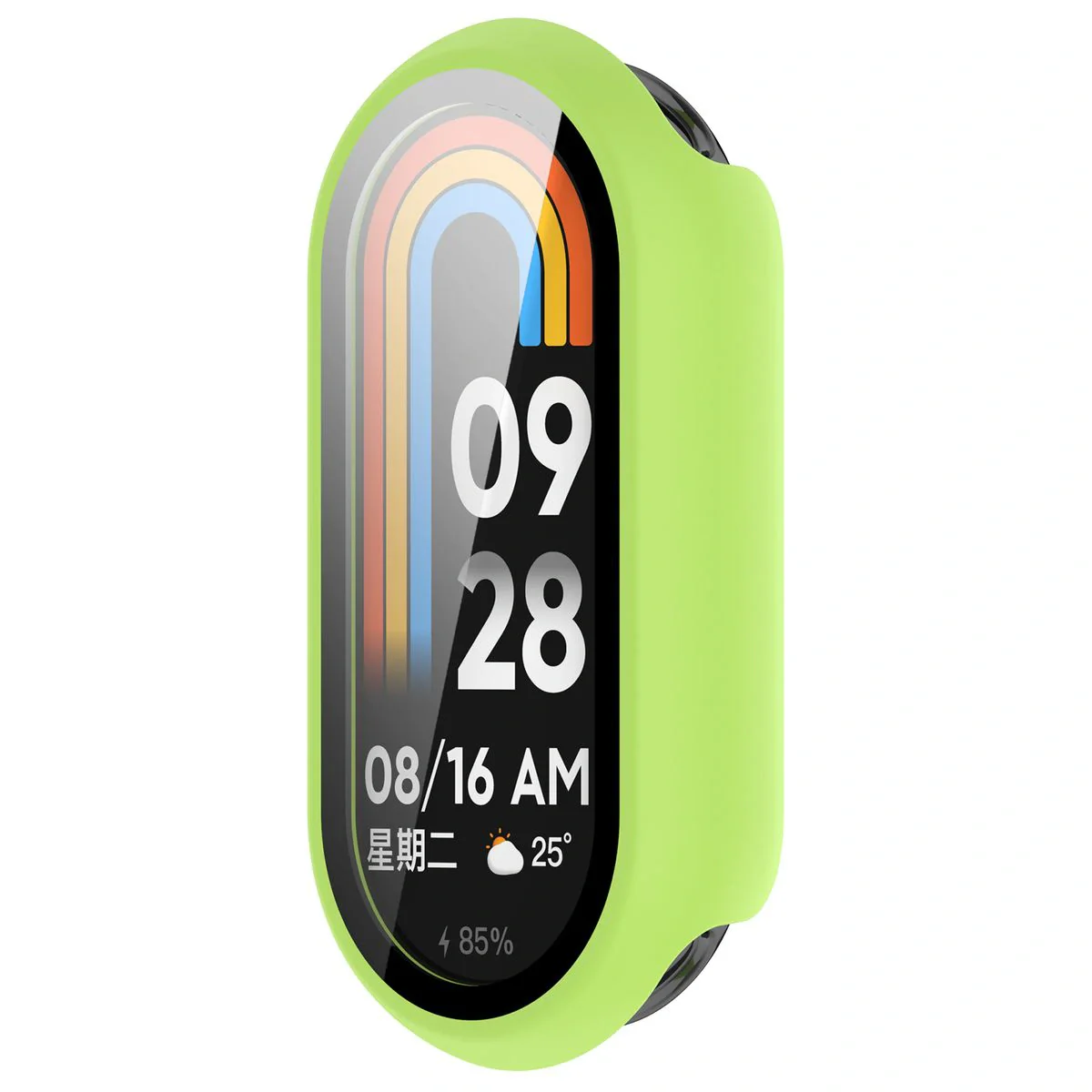 Schutzhülle mit Glas für Xiaomi Smart Band 10, Bizon Case Watch Adamo, Hellgrün - Image 5