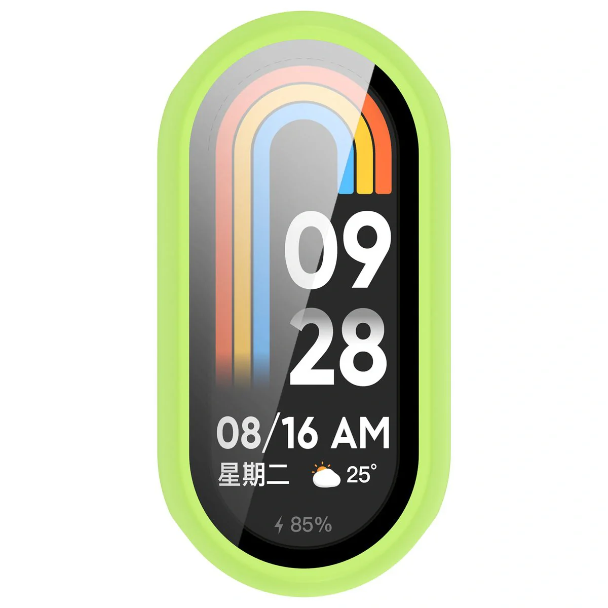 Schutzhülle mit Glas für Xiaomi Smart Band 10, Bizon Case Watch Adamo, Hellgrün - Image 8