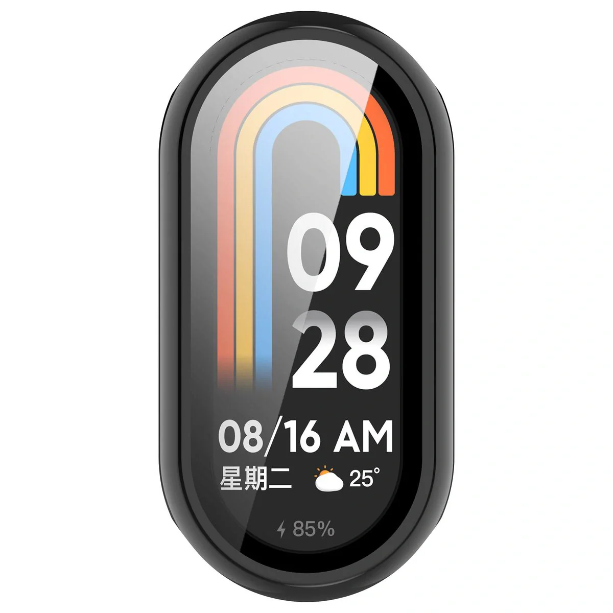 Schutzhülle mit Glas für Xiaomi Smart Band 10, Bizon Case Watch Adamo, Schwarz - Image 8