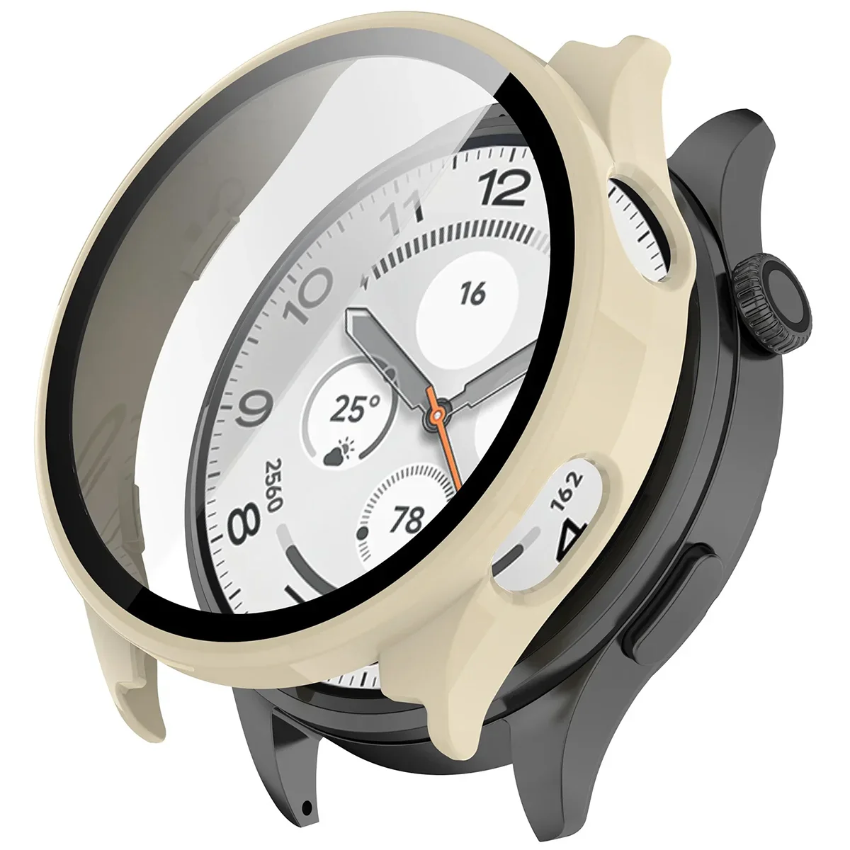 Schutzhülle mit Glas für Xiaomi Watch 5, Bizon Case Watch Adamo, Beige - Image 4