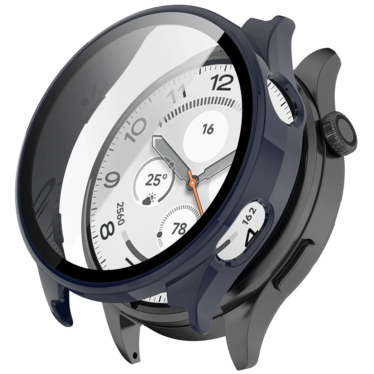 Schutzhülle mit Glas für Xiaomi Watch 5, Bizon Case Watch Adamo, Dunkelblau - Image 4