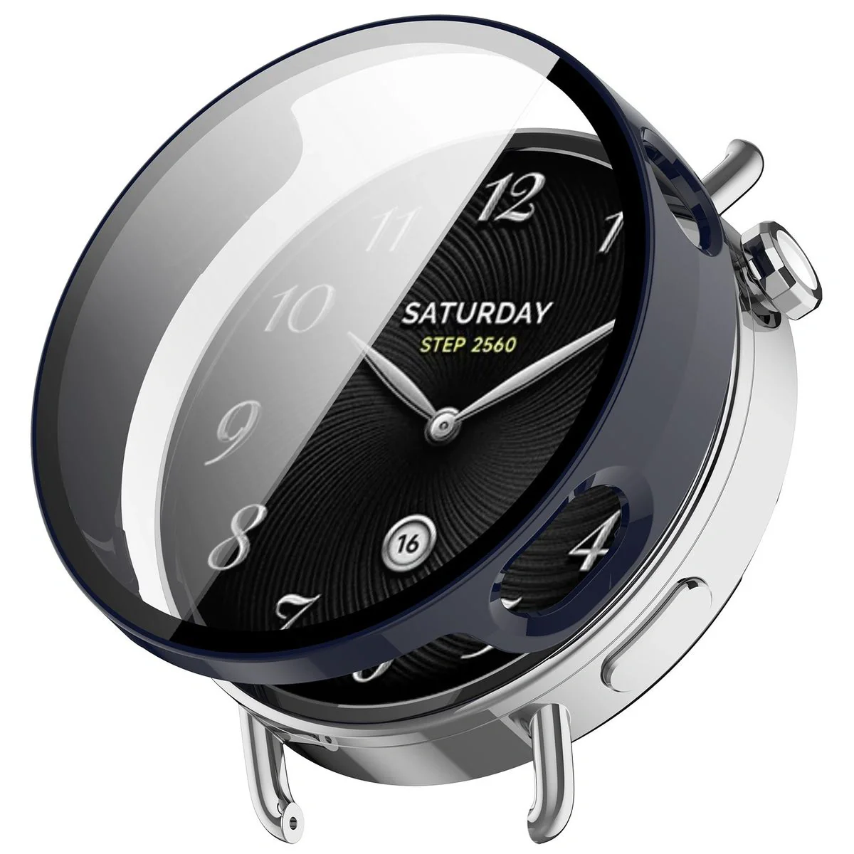 Schutzhülle mit Glas für Xiaomi Watch S4 41 mm, Bizon Case Watch Adamo, Blau - Image 4
