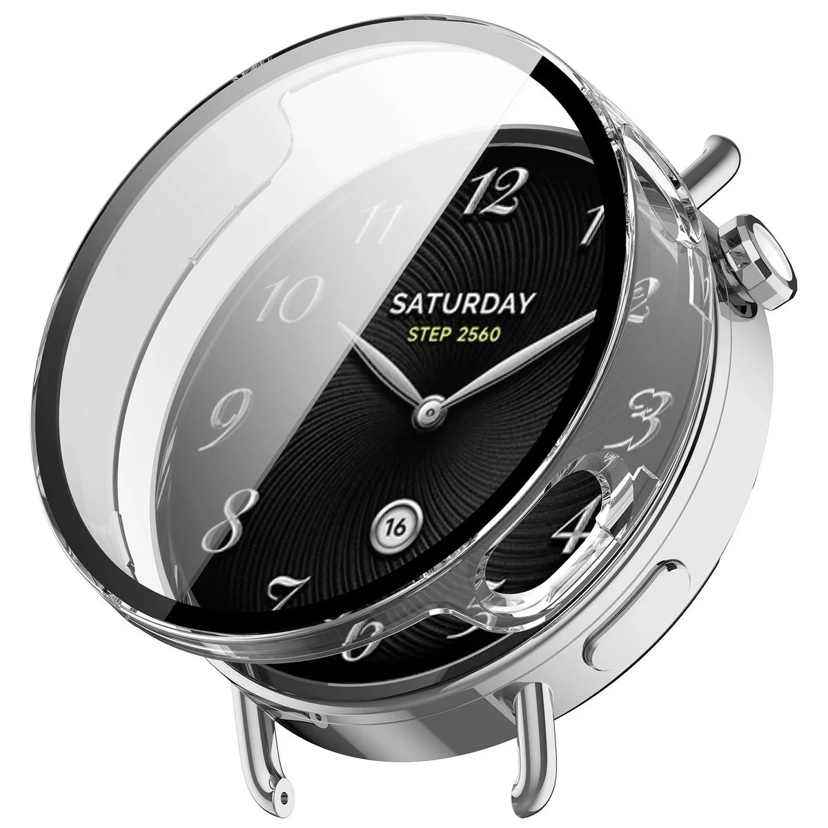Schutzhülle mit Glas für Xiaomi Watch S4 41 mm. Bizon Case Watch Adamo, Transparent - Image 4