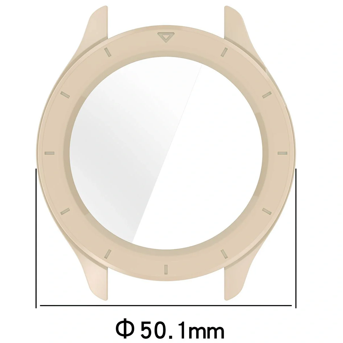Schutzhülle mit Glas für Xiaomi Watch S4, Bizon Case Watch Adamo, Beige - Image 2