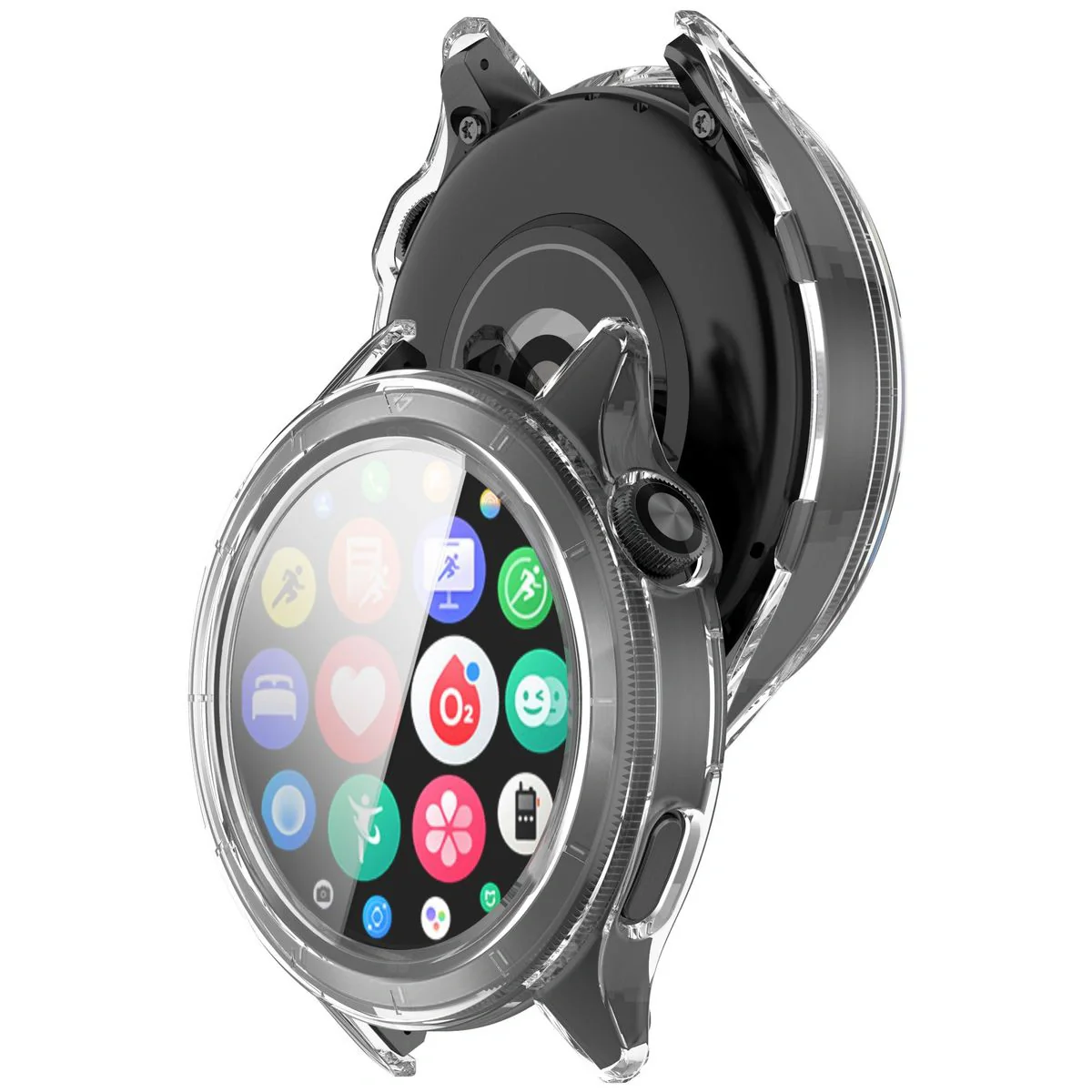 Schutzhülle mit Glas für Xiaomi Watch S4, Bizon Case Watch Adamo, Tranparent
