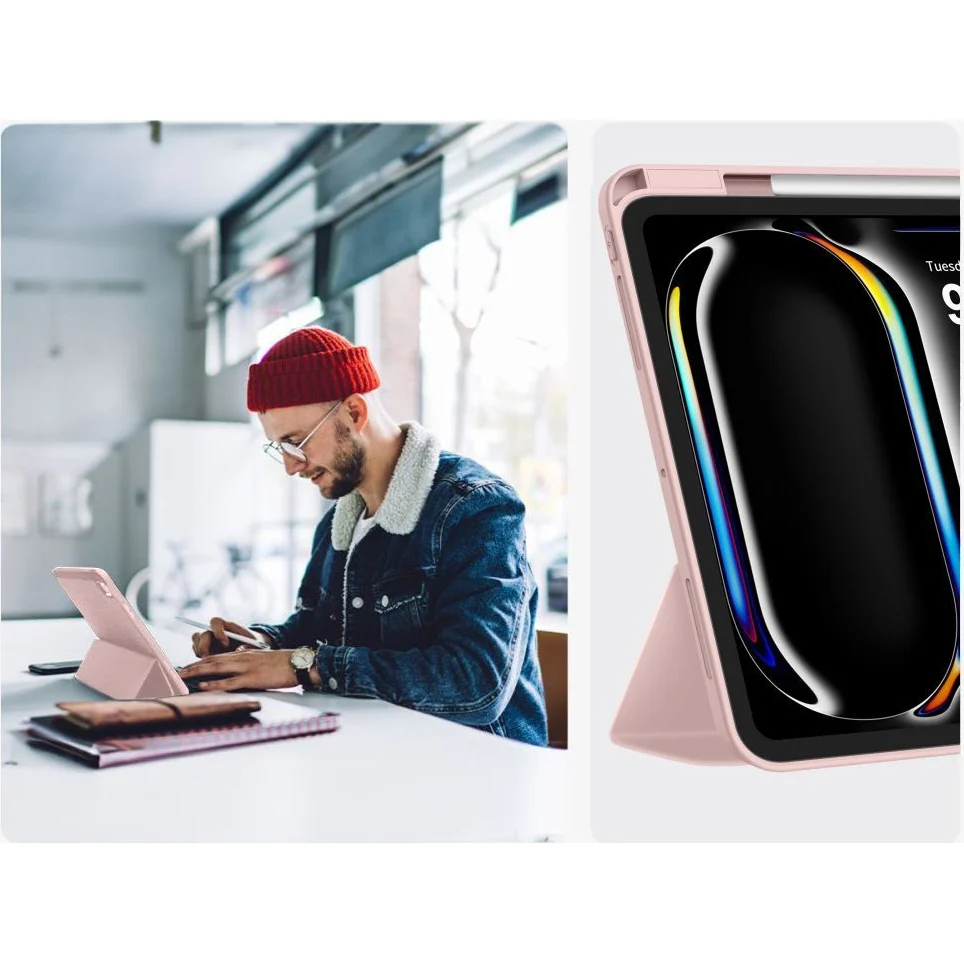 Schutzhülle mit Klappe für Apple iPad Pro 11 2024/2025, Tech-Protect SC Pen, Rosa - Image 9