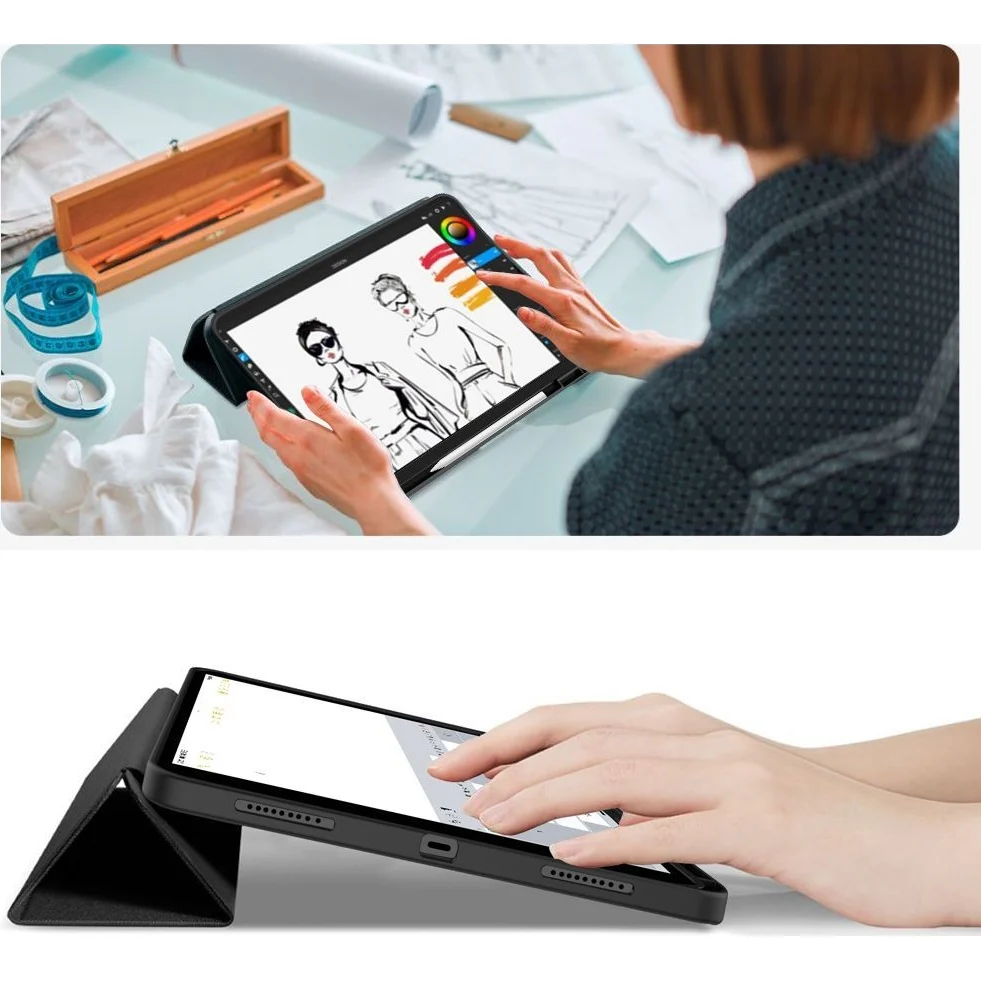 Schutzhülle mit Klappe für Apple iPad Pro 13 2024/2025, Tech-Protect SC Pen, Schwarz - Image 10