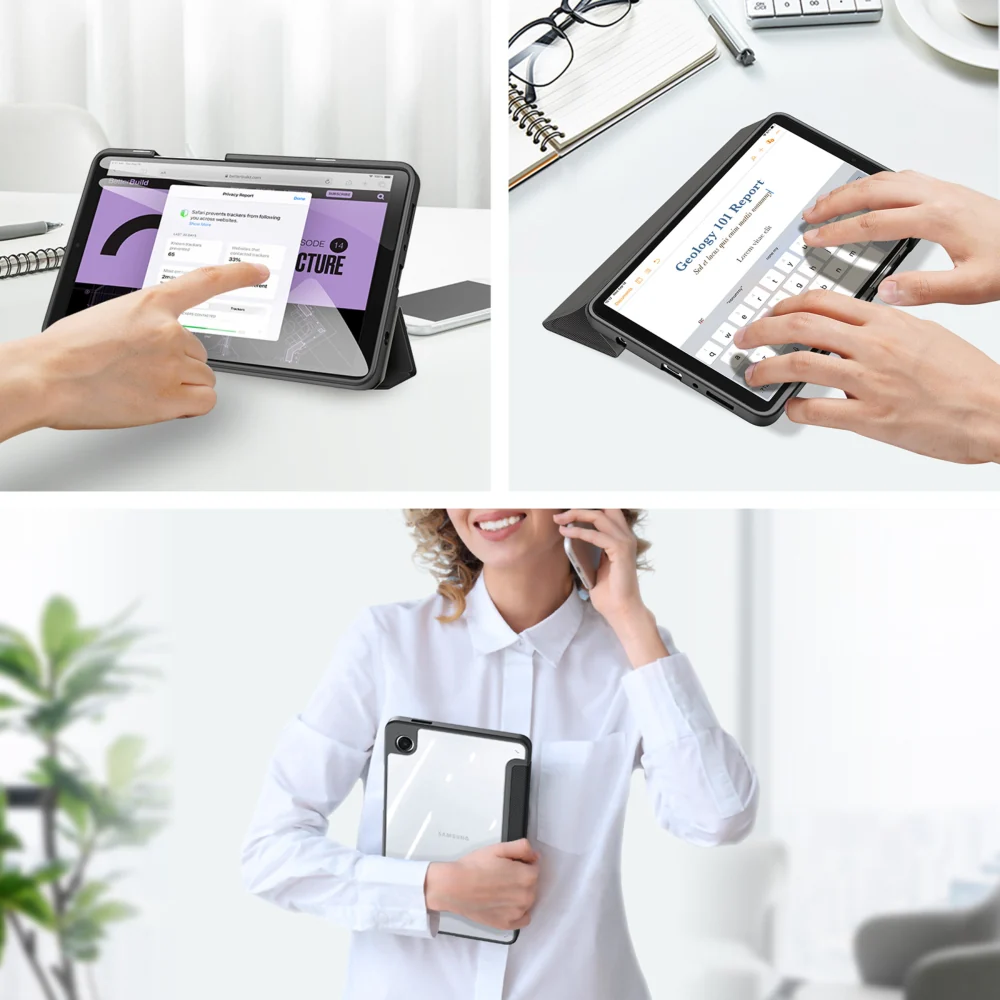 Schutzhülle mit Klappe für Galaxy Tab A11 / A9, Dux Ducis Toby, Schwarz - Image 9