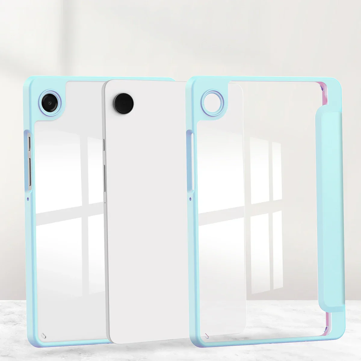 Schutzhülle mit Klappe für Galaxy Tab A11 / A9, Bizon Case Tab Clear Matt, Hellblau - Image 7