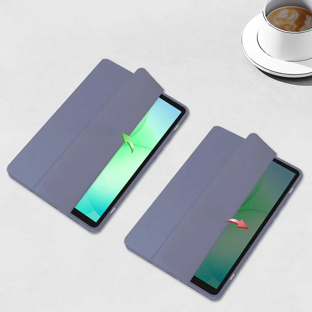 Schutzhülle mit Klappe für Galaxy Tab A11 / A9, Bizon Case Tab Clear Matt, Lavendel - Image 5