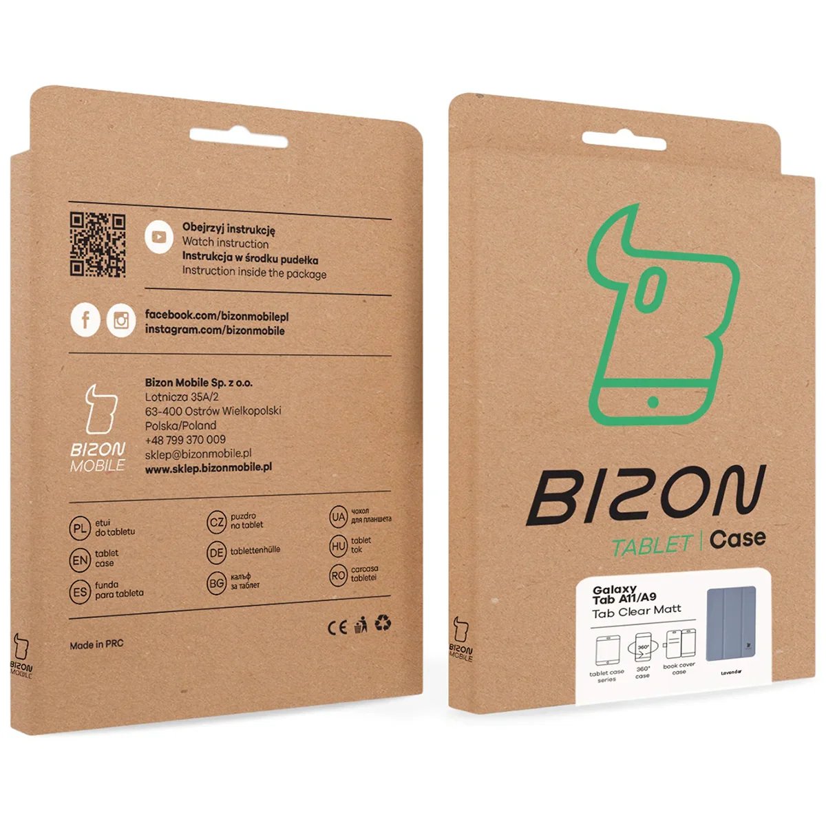 Schutzhülle mit Klappe für Galaxy Tab A11 / A9, Bizon Case Tab Clear Matt, Lavendel - Image 9