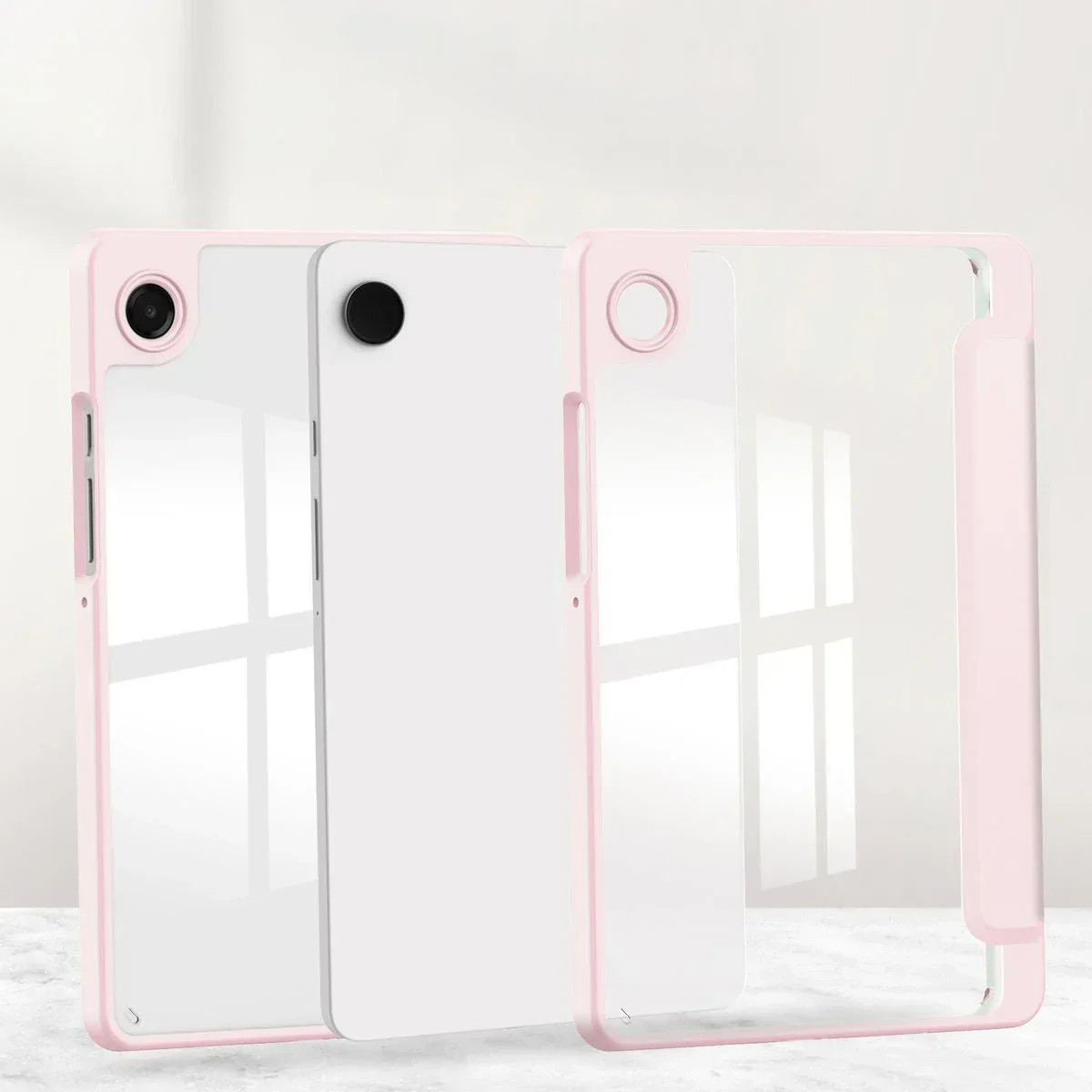 Schutzhülle mit Klappe für Galaxy Tab A11 / Tab A9, Bizon Case Tab Clear Matt, Rosa - Image 7