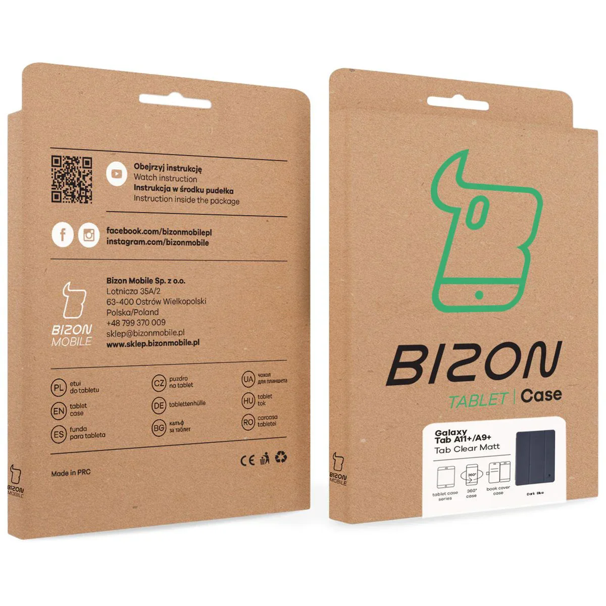 Schutzhülle mit Klappe für Galaxy Tab A11 Plus / A9 Plus, Bizon Case Tab Clear Matt, Dunkelblau - Image 9