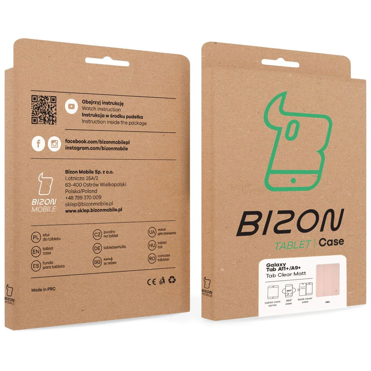 Schutzhülle mit Klappe für Galaxy Tab A11 Plus / A9 Plus, Bizon Case Tab Clear Matt, Rosa - Image 9