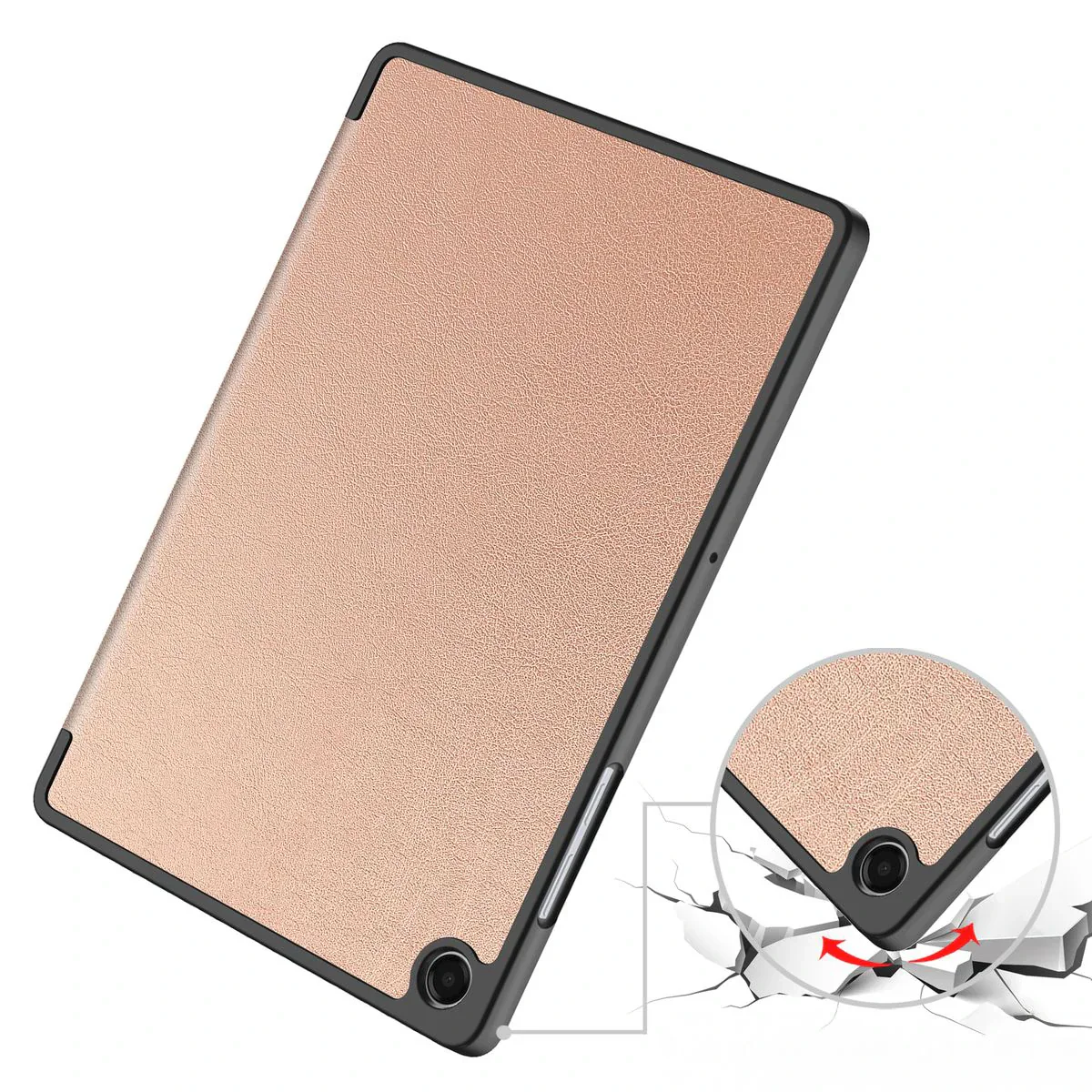Schutzhülle mit Klappe für Galaxy Tab A11 Plus / A9 Plus, Bizon Case Tab Lizard, Rosegold - Image 3