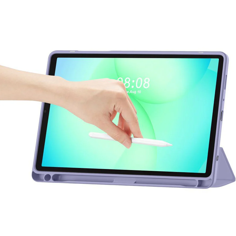 Schutzhülle mit Klappe für Galaxy Tab A11 / Tab A9, Tech-Protect SC Pen Hybrid, Violett mit Marmormuster - Image 3