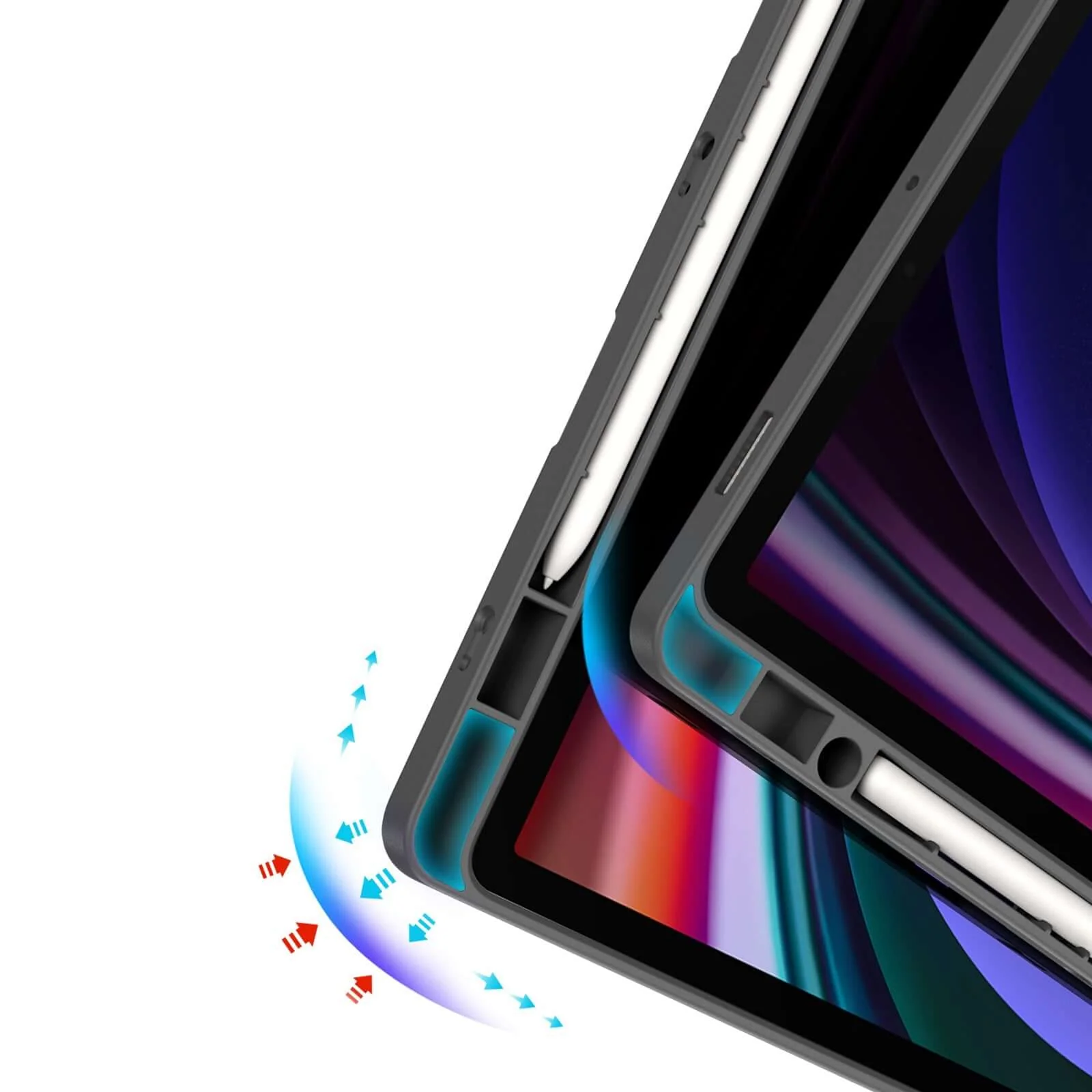 Schutzhülle mit Klappe für Galaxy Tab S10 FE / S9 FE / S9, Dux Ducis Magi, Transparent und Grau - Image 11